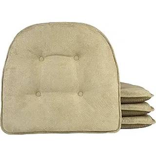 Klear Vu Omega Non-Slips Universal Stol-puder til spisestue Køkken og kontor Brug U-formet skidbeskyttet sædepude 15x16 inches 4 Pack Linear timi