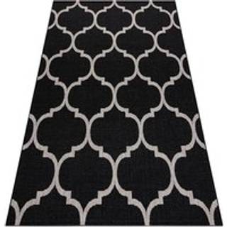 Sisaltæppe SISAL FLOORLUX 20608 , Marokkansk kløver, trellis sort / sølv 60x110 cm