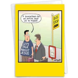 Nobleworks - 1 Hilarious lykønskningskort til fødselsdag - Sjov fødselsdag Comaus Notecard - Busstoppested 8353