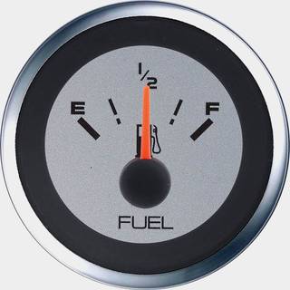 Brændstofmåler Veethree Argent, dugfri, Ø52 mm, 12 V, USA, 240 - 33 Ω, sølv/sort/hvid, uden sensor