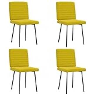 spisebordsstole 4 stk. fløjl gul