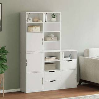 sidekabinetter 5 stk ODDA 40x24x79 cm massivt fyrretræ hvid