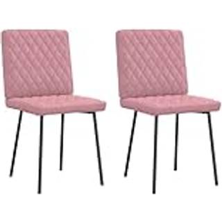 spisebordsstole 2 stk. fløjl lyserød