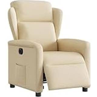 eldrevet lænestol stof Cremefarvet