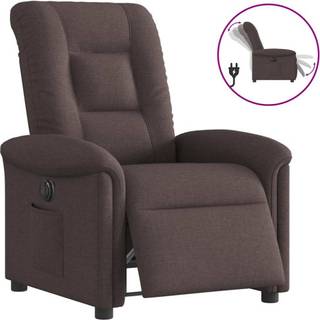 eldrevet lænestol stof mørkebrun