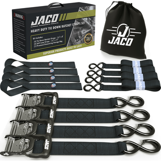 Jaco Ratchet Tie Down Stropp - 1 i x 15 ft (4 Pack) 1 823 lbs (sort)