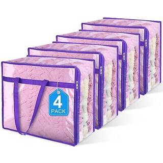 4 Pack Ryd lynl?sopbevaringsposer til t?j til t?j skab og opbevaring vinyl taske til senget?j linned t?pper dyner t?j & leget?j Multi form?l & ru