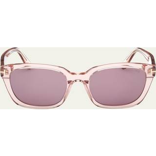 TOM FORD Kvinde FT1216 HAYLAY 72Y Solbriller Acetat Rosa Violet Firkantet Normal