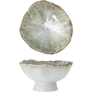 Bloomingville Joby Skål Med Fod Ø24 Cm - Dekorative Accessories Stentøj Blå - 82061807