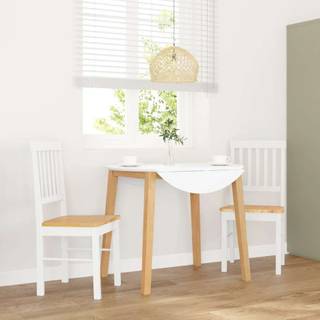 spisebordsstole 2 stk. massivt gummitræ hvid