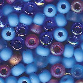 Miyuki runde fr?perler st?rrelse 6/0 20g caribisk bl? blanding