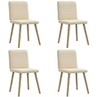spisebordsstole 4 stk. stof cremefarvet