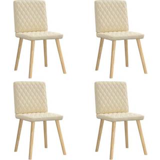 spisebordsstole 4 stk. stof cremefarvet