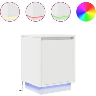 Sengeskabe Med Led-Lys 38X34X50 Cm - 2 / Hvid