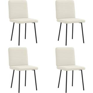 spisebordsstole 4 stk. velour cremefarvet