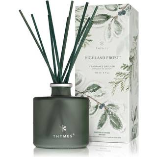 Thymes Petite Highland Frost Diffuser - Home Fragrance Diffuser Set Inkluderer Reed Diffuser Sticks Fragrance Oil and Glass Flaske Oil Diffuser (