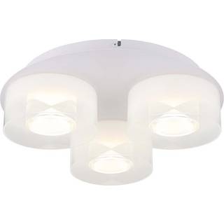 Belinda LED-loftlampe, Ø 38 cm, hvid, 3 lyskilder, glas