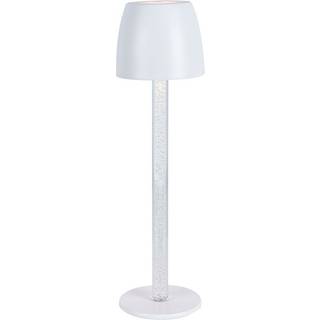 3W LED Bordlampe - Touch Dæmpbar, Transparent Stang, 3000K, Hvid Hus - Kulør : Varm