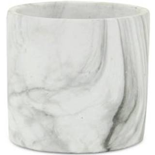 6 """" Hvid og gr? marmoriseret keramisk indend?rs udend?rs rund potten planter