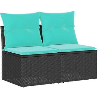 Vidaxl 4 stykker haven sofa s?t med puder sort poly rotting acacia