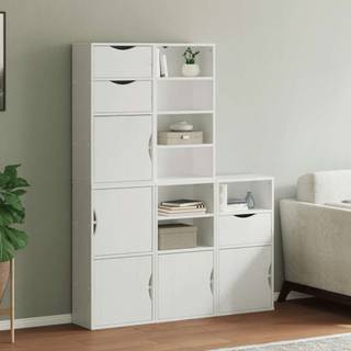 sidekabinetter 5 stk ODDA 40x24x79 cm massivt fyrretræ hvid