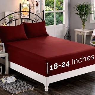 Elegant komfort 1500 premium kvalitet monteret ark ultra blød 18-24 tommer ekstra dyb lomme - enkelt monteret ark til høj madras - rynke gratis m