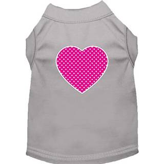 Pink Swiss Dot Heart Screen Print Shirt Grey Med