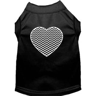 Mirage Pet Products Chevron Heart Screen Print Dog Shirt Large Black