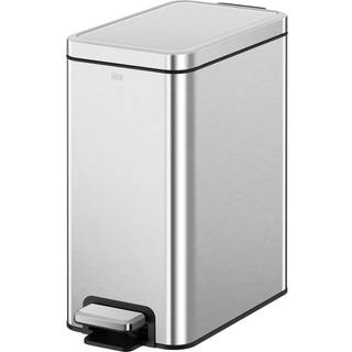 Eko lille badev?relse papirkurven d?se med l?g bl?d t?t trin pedal 10 liter / 2,6 gallon rustfrit st?l affald kan med aftagelig indre spand anti-