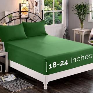 Elegant komfort 1500 premium kvalitet monteret ark ultra blød 18-24 tommer ekstra dyb lomme - enkelt monteret ark til høj madras - rynke gratis m