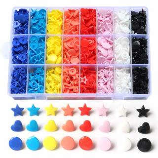360 s?t Kam Snaps St?rrelse 20 T5 Star Heart Round Plastic Resin Fasteners Punch Poppers Lukninger No-Sew-knapper Opbevaringsbeholder til h?ndv?r