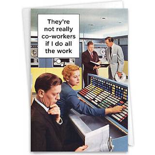 Nobleworks - Sjove ansættelsesarbejdsmæssige jubilæumskort - Funny Retro Notecard for medarbejdere kollega - ikke rigtig medarbejdere C4159ang -W
