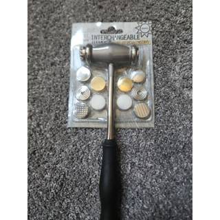 Beadsmith udskiftelig strukturhammer - metalelementer - 9,5 tommer 75 mm 13,4 oz st?lhoved med tolv 23 mm ansigter - Tekstureringsv?rkt?j, der br