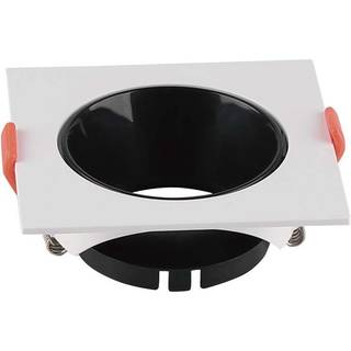 GU10 lampe - rund hvid ramme, sort reflektor