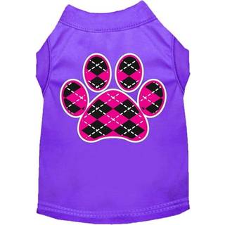 Argyle Paw Pink Screen Print Shirt Purple XXXL