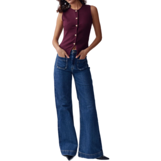 Gina Tricot-Front pocket flare jeans-Flare & bootcut jeans-Blå-40-Dame