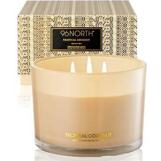 96NORTH Luksus kokosnddesojalys | Stor 3 Wick Jar stearinlys | Op til 40 timers brndetid | Tropical Beach duftlys til hjemmet | 100 % naturlig
