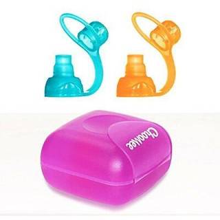 Choomee Softsip Food Pouch Tops | Orange Aqua + Purple Travel Case | Forhindre spild og beskytte b?rns mund