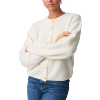 Gina Tricot-Knitted cardigan-strik-Hvid-XL-Dame