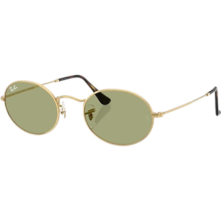 Ray - Ban Unisex RB3547 OVAL 001/4E Solbriller Metal Guld Grøn Rund Normal
