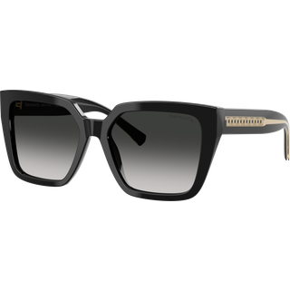 Tiffany Kvinde TF4235 80013C Solbriller Acetat Sort Grå Firkantet Normal Skygge