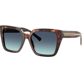 Tiffany Kvinde TF4235 84219S Solbriller Acetat Brun Blå Firkantet Normal Skygge