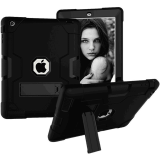 iPad 4 (A1458, A1459, A1460) Sort Shockproof Hard Case Cover