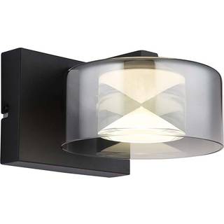 Belinda LED-væglampe, røggrå, bredde 15 cm, glas
