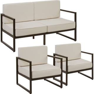 Loungesæt Comosa til 4 personer, XXL-polstring - brun/beige