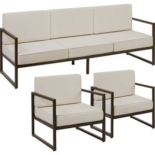 Loungesæt Comosa til 5 personer, XXL-polstring - brun/beige