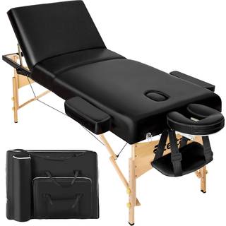 Massagebriks i aluminium med 3 zoner, 5 cm polstring + taske - sort