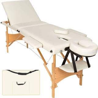Massagebriks i aluminium med 3 zoner, 5 cm polstring + taske - beige