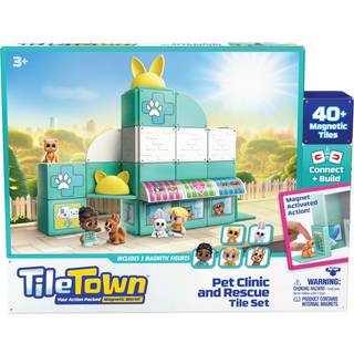 Tile Town - Dyrelægeklinik, Magnetisk byggesæt 44 dele