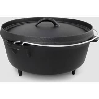 ExcelSteel m/h?ndtag og benbaseolie Krydret kogegryde Perfekt til udend?rsk?kken Camping Hollandsk Ovn Camper 6 QT St?bejern Sort